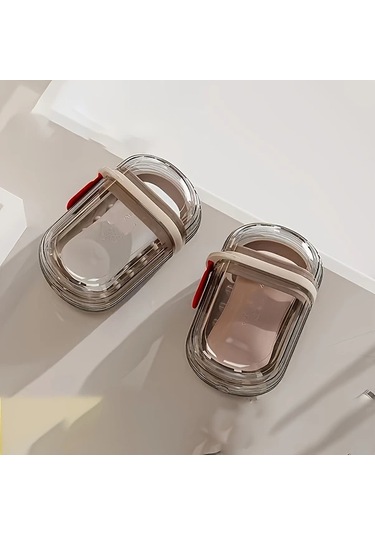 Chenkestoreone Seyahat Sabunluğu Kapaklı Dayanıklı Pet Sızdırmaz Gri Şeffaf Gri