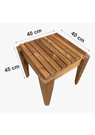 Teak Ahşap Tabure Suya Dayanıklı