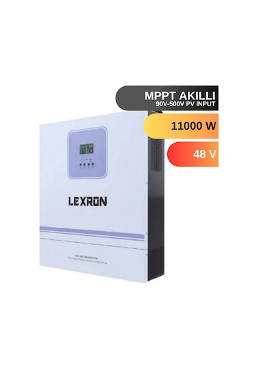 Lexron 11 Kw 11000 W Watt 2 X 100a Tam Sınus Mppt Akıllı Inverter 120-500v Hv