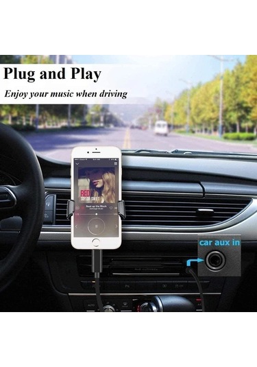 Apple Uyumlu İphone Aux Kablosu Lightning To 3.5mm Jack Çevirici Dönüştürücü Beyaz Bluetooth Gerektirmez
