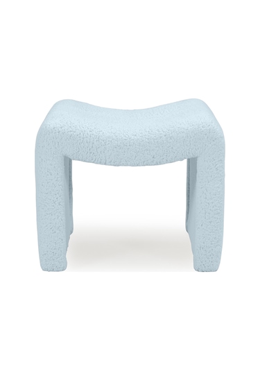 Tokyo Peluş Oval Puf Gri Gri