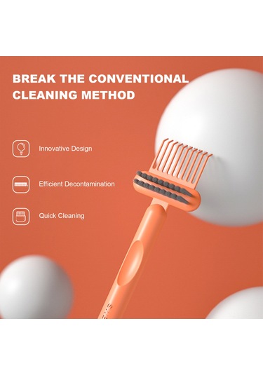 Geeroyoo Yeşil, Turuncu, Gri Renk Seçenekli Plastik Temizleme Fırçası - 170x55mm