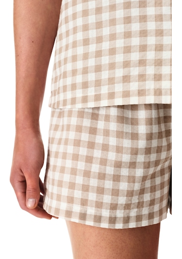 Penti Latte Beige Gingham Gömlek Şortlu Pijama Takımı