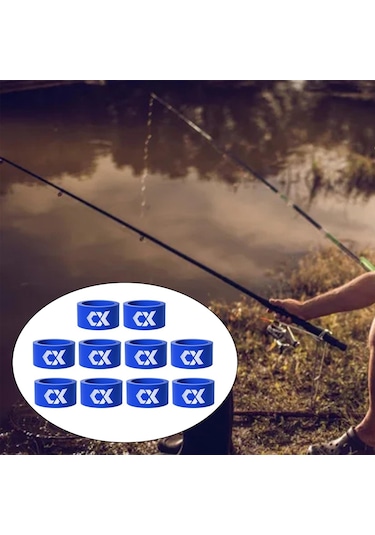 Homyl 10 Adet Olta Kaymaz Yüzükler Esnek Yumuşak Mavi-21mm