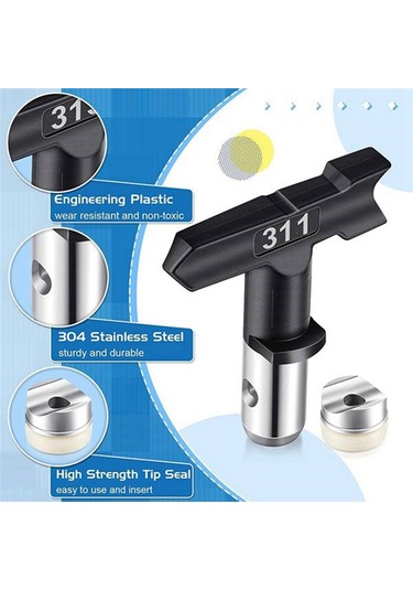 Xurunkeji 10 Adet Sprey Ucu, Havasız Boya Püskürtme Ucu Ve Filtresi, Tersinir Sprey Ucu, Havasız Püskürtme Aksesuarları İçin Boya