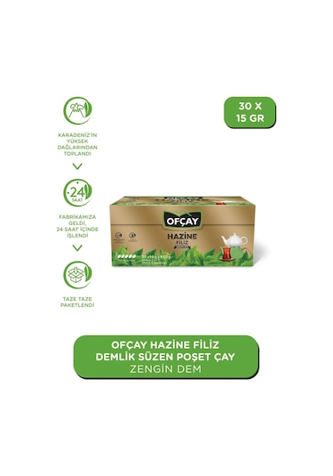 Ofçay Hazine Zengindem Demlik Poşet Çay  30 x 15 G 12 Adet