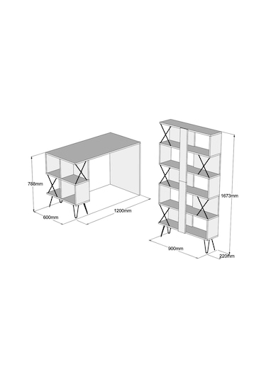 Variant Extra Çalışma Masası Ve Kitaplık Takımı