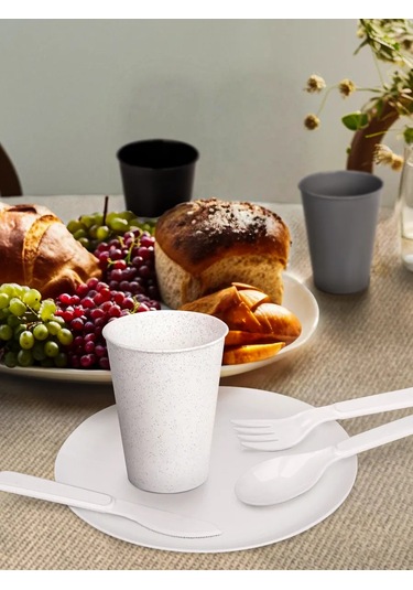 Gred Yeniden Kullanılabilir Plastik Bardak, 20 Adet 434183553 Beyaz Mat