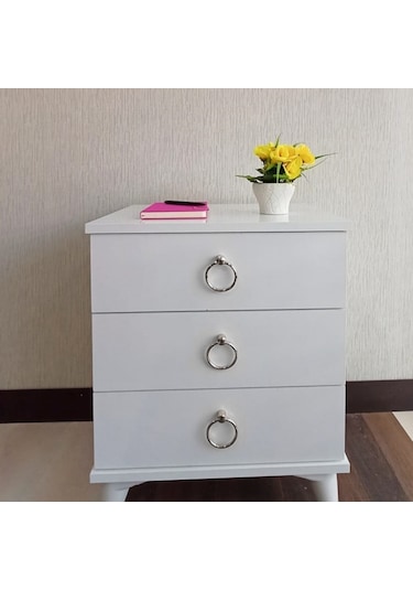 Komidin / Şifonyer 3 Çekmece Gümüş / Yatak Odası / Genç Odası /