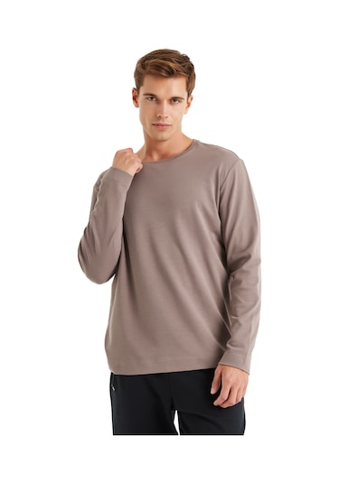 Erkek T-shirt 40633 - Vizon