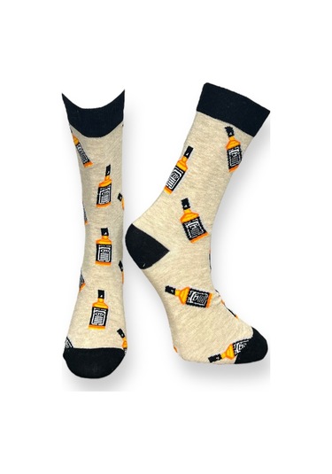 4'lü Unısex İçki Temalı Esnek Nem Alabilen Pamuklu Spor Soket Çoraplar Çok Renkli