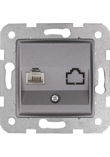 Viko Linnera Life Granit Grisi Tekli Nümeris Cat-3 Telefon Prizi Çerçevesiz - 90442013