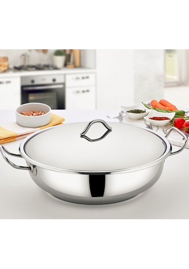 Gülsan Mega Basık Çelik Tencere Büyük Pilav Tenceresi 32 CM