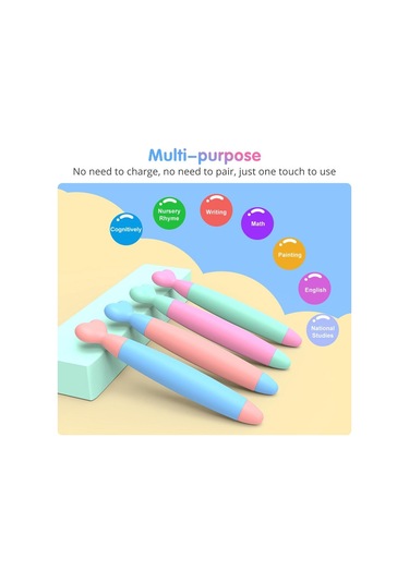 Fonken Kids Dayanıklı Kauçuk Uçlu Çocuklar İçin Stylus Kalem Açık Pembe