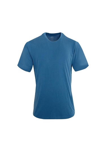 Uki İndigo Comfort Fit Bisiklet Yaka T-shirt Indigo
