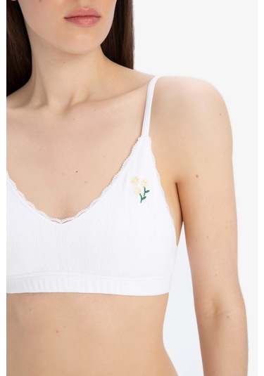 Defacto Kadın Çiçekli 2li Takım Sütyen Külot -fall İn Love E6599ax25smer98 Ekru