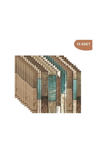 Ofis Dükkan Mağaza Kendinden Yapışkanlı Mavi Ahşap Desen Duvar Kağıdı Paneli Nw140