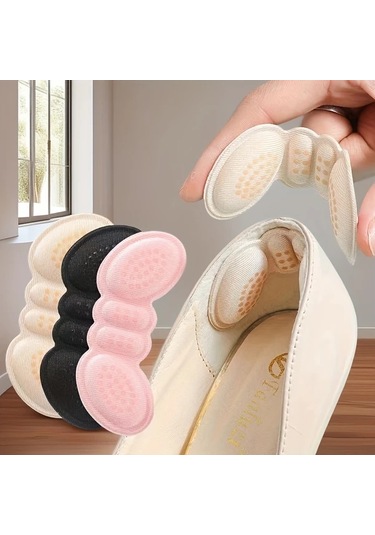 Willowhaven 4 Çift Bej Kadın Topukluğu Yastıklı Ayakkabı İç Tabanı Ayarlanabilir Rahat