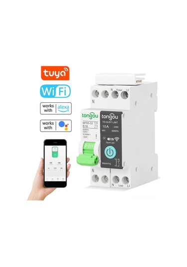 Neevoyu Siyah Ölçümlü Wifi Akıllı Devre Kesici 1p-10a: Uzak Kontrol, Zamanlama Modları, Alexa-google Uyumlu, Akıllı Ev Telefon Uygulaması İle