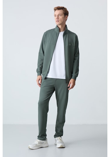 Tommy Life Haki Pamuklu Kalın Yumuşak Dokulu Comfort Fit Basic Erkek Eşofman Takım - 85260 Haki