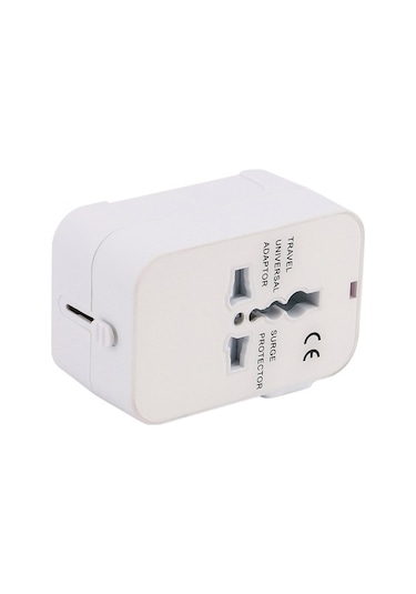 Besthome1 150+ Ülke Uyumlu Seyahat Çoklu Şarj İstasyonu, Beyaz, 2 Usb Portlu, Hızlı Şarj, Kompakt Tasarım