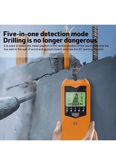 Chuangyinshop Sarı 5'te 1 Akıllı Duyvar Tarayıcı - Pil İle Metal, Kiriş, Kablo Bulucu Dıy Ve Profesyonel