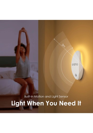Konesam Oraimo Akıllı Gece Lambası 4000k Sıcak Işık, Hareket Ve Işık Sensörlü, 4 Ay Pil Ömrü, 0.5w Enerji Tasarruflu, Çok Yönlü Kullanım Beyaz