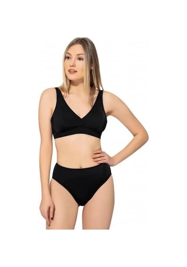 Markahit Argisa Düz Kruvaze Bikini Siyah