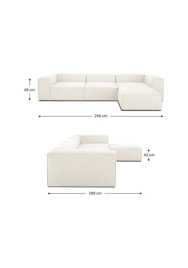 4 Modül Modüler L Köşe Koltuk Takımı Siyah