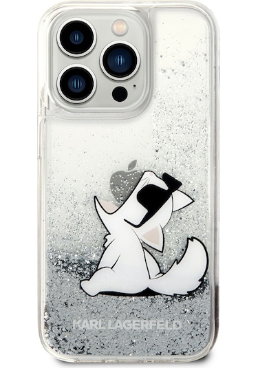 Apple Uyumlu iPhone 14 Pro Max  Kılıf Sıvılı Simli Choupette Dizayn Kapak