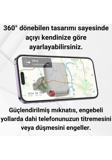 Polham Safecar Manyetik Mıknatıslı Araç İçi Telefon Tutucu,süper Mıknatıslı,titremez,düşmez Telefon Tutucu