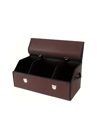 Otomobil Bagaj Organizeri Deri Bagaj Kutu Çanta Büyük Boy Kahve Taba