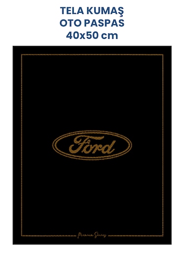 Tela Kumaş Suya Dayanıklı 40x50cm Ford 50 Adet Oto Paspas Siyah