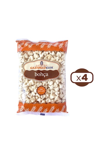 Gazioğlu Üçler Bohça Kuru Mantı 500 Gr X 4 Adet