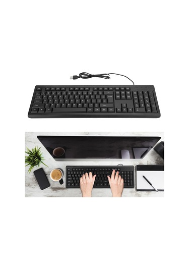 Yaleker T15 104 Tuşlu Usb Kablolu İş Klavyesi - Sessiz, Ergonomik Tasarım, Dayanıklı Ve Kolay Kurulum