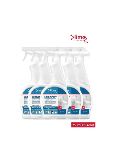 Lime Cleaner Limeexpert Tuvalet Kireç Sökücü ve Leke Düşmanı 5 x 750 ML