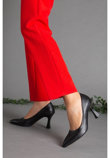 Cilt İnce Topuk Siyah Kadın Stiletto-2103-SIYAH