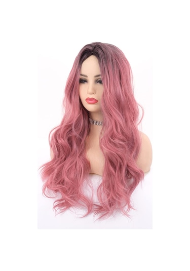 Pembe Tonlarında Kahverengi Kadın Peruk