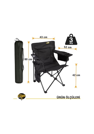 FUNKY CHAIRS Cool Ice Siyah Kamp Sandalyesi XL Siyah
