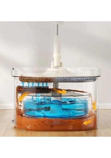 Temiz Kirli Suyu Ayırma Özellikli Otomatik Mop Seti Paspas Seti Mikrofiber Temizlik Seti