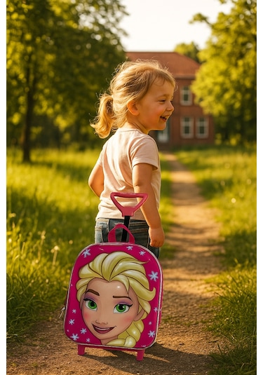 Newfull Çekçekli Elssa Kız Anaokulu Sırt Çantası-pembe Sarı