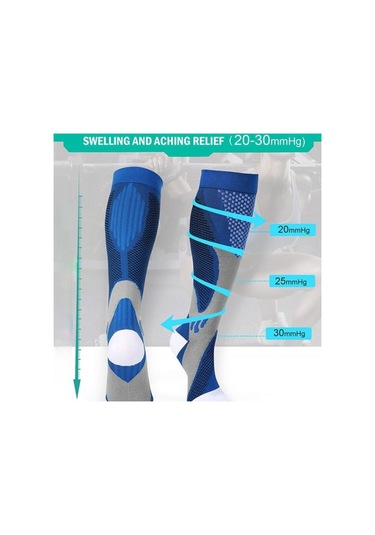 Yeşil Koşu Sıkıştırma Futbol Çorapları Çorap 20 - 30 Mmhg Erkek Kadın Spor Çorapları Maraton Bisiklet Futbol Çorapları