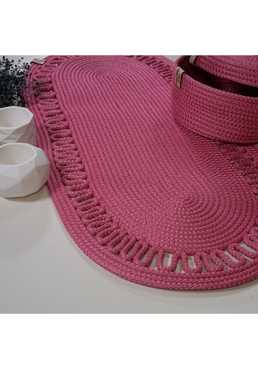 Zengin Design Home Zdh-9005 Oval Runner Pembe