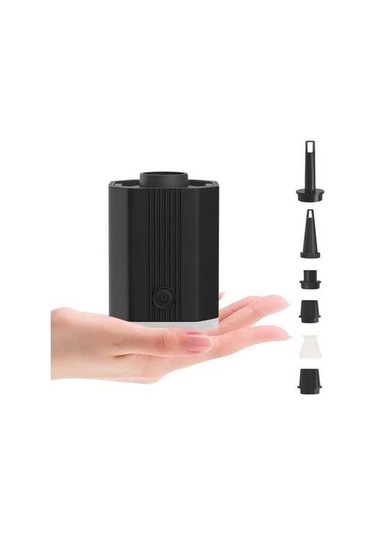 Fortunelane Siyah Mini Hava Pompa, Kablosuz 6 Uçlu, Dış Mekan İki Kullanımlı