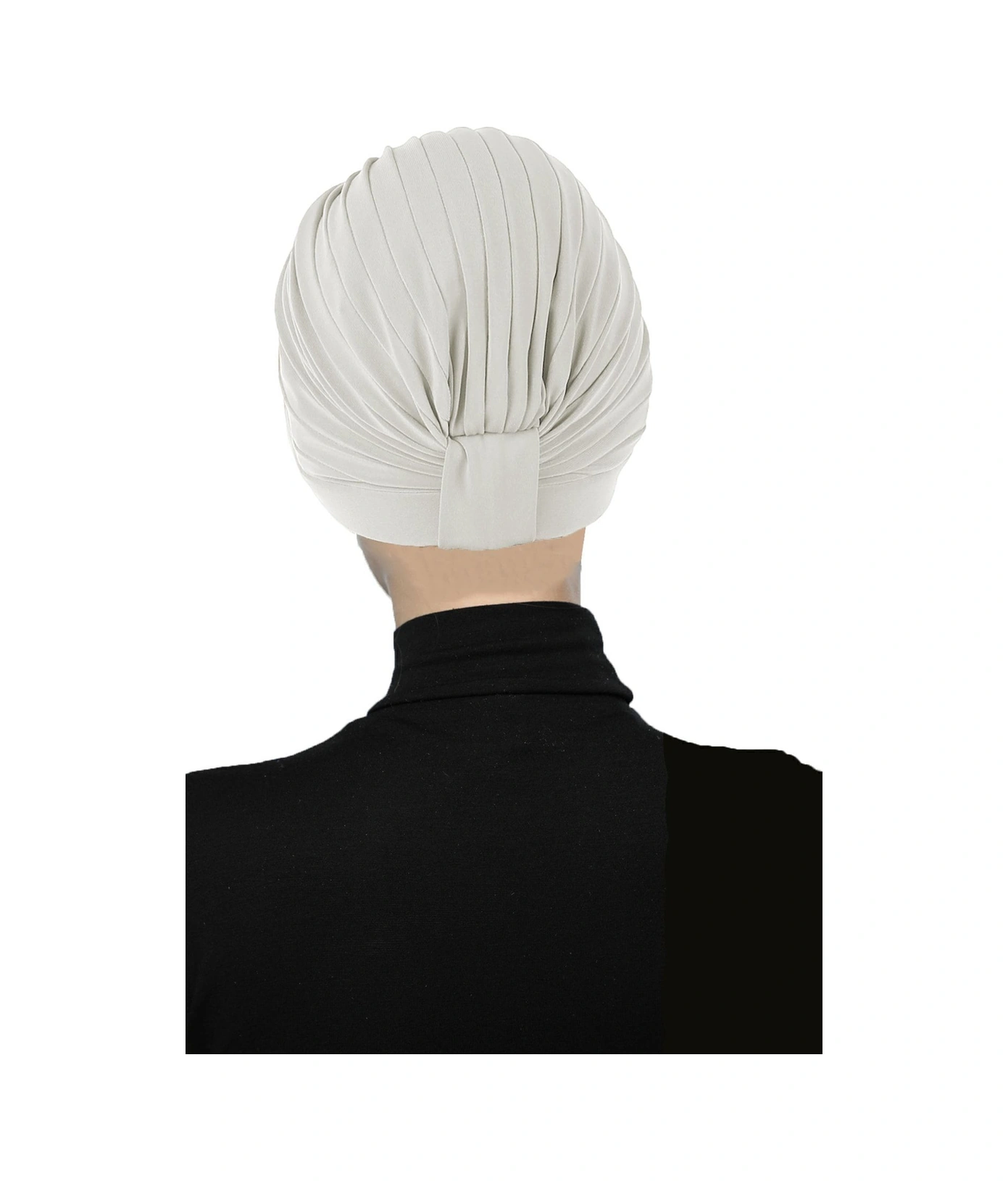 Bantlı Ön Ve Ensesi Bantlı Nervürlü Krem Süngerli Hazır Türban Tesettür Bone Havuz Bonesi Krem