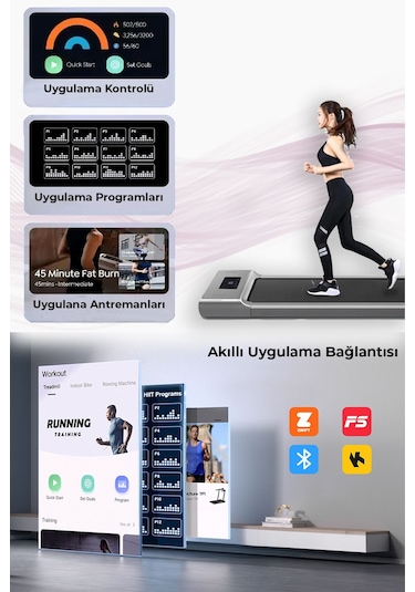 Relax Bluetoothlu Uzaktan Kumandalı Portatif Yürüme Ve Koşu Bandı