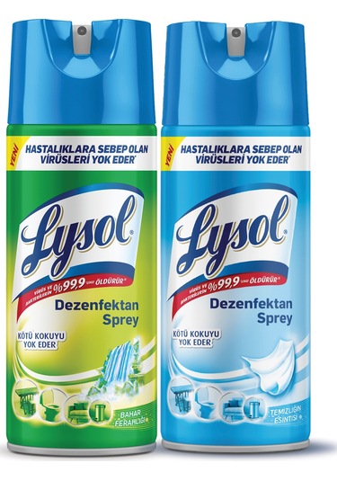 Lysol Temizliğin Esintisi + Bahar Ferahlığı Dezenfektan Sprey 2 x 400 ML