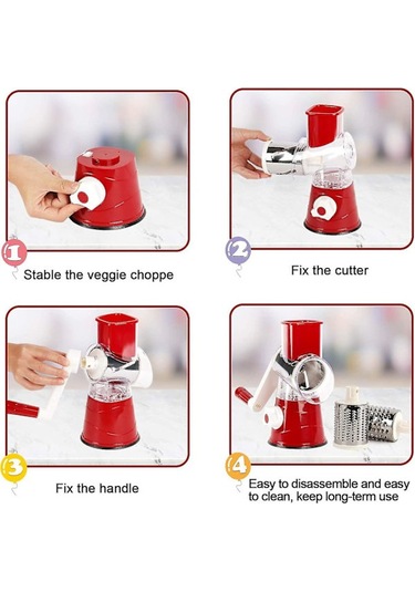 Döner Peynir Rendesi, Mutfak Rendesi, 3 Farklı Tipte Değiştirilebilir Paslanmaz Çelik Bıçaklı Verimli Sebze Kesici Diğer