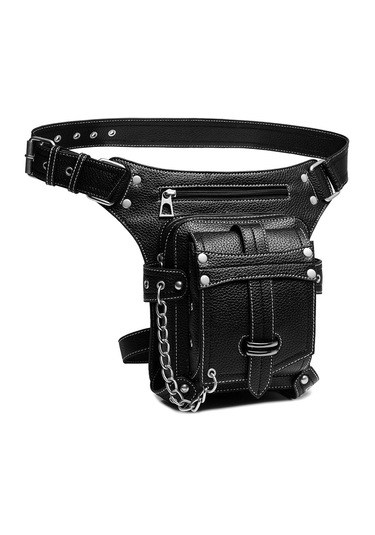 Suntek Bel Çantası Uyluk Bacak Kalça Çanta Fanny Paketi Siyah