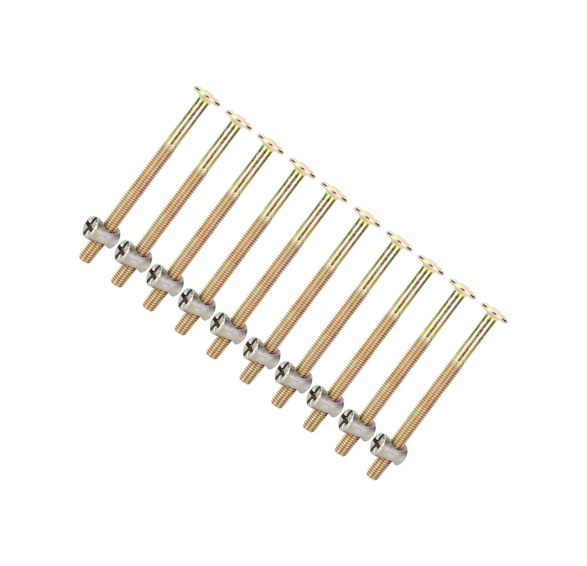 Yaleker 80mm Galvanizli Karbon Çelik M6 Mobilya Cıvata Ve Somun Seti, Ahşap-kabin Birleştirme, 10 Adet/paket Diğer